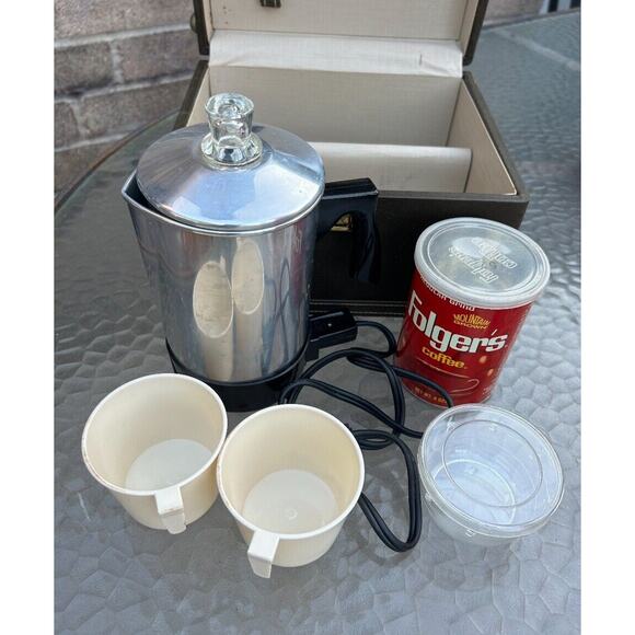 MCM Trans-World Creations Portable Coffee Bar Travel Picnic Case w/key - Picture 3 of 6